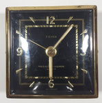 Vintage Fisher Precision Movement Black Face Travel Alarm Clock Made in West Germany