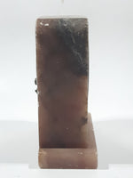 Antique Pink and Grey Marble 4 1/2" Tall Cased Desk Clock