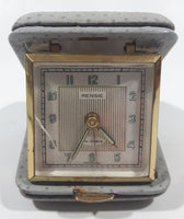 Vintage Rensie Ten Jewels Grey Cased Travel Alarm Clock Made in Germany Crack in Glass