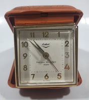 Vintage Fisher Precision Movement Brown Hard Plastic Cased Travel Alarm Clock Made in West Germany