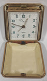 Vintage Ingraham Luminous Brown Cased Travel Alarm Clock Made in Japan