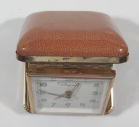 Vintage Ingraham Luminous Brown Cased Travel Alarm Clock Made in Japan