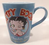 2005 Vandor King Features Syndicate Fleischer Studios Hearst Holdings Betty Boop "Coffee, Chocolate, Men... the richer the better" 4 1/2" Tall Blue Ceramic Coffee Mug Cup