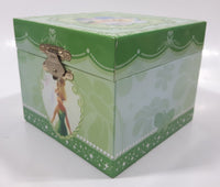 Disney Parks Authentic Original Tinkerbell Green Wind Up Music Box Plays "You Can Fly! You Can Fly! You Can Fly!"