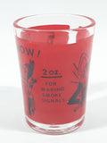 Vintage Libbey "Here's How!" Red 3 1/8" Tall Shot Glass Shooter