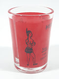 Vintage Libbey "Here's How!" Red 3 1/8" Tall Shot Glass Shooter