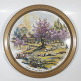 Vintage American Homestead Spring Currier & Ives 12 5/8" Metal Beverage Serving Tray