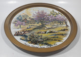 Vintage American Homestead Spring Currier & Ives 12 5/8" Metal Beverage Serving Tray