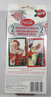 1990s Coca-Cola Coke Brand 2 Decks of Bicycle Playing Cards In Santa Collector Tin New in Package