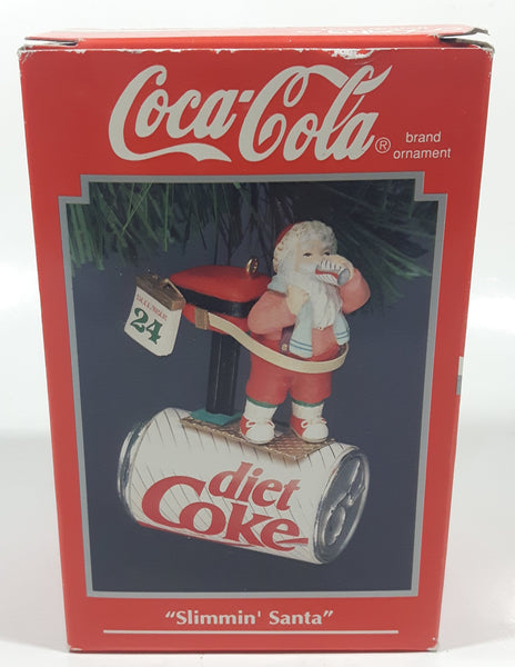 1993 Enesco Coca-Cola Diet Coke "Slimmin' Santa" On Year Limited Edition Christmas Tree Ornament 592722 New in Box