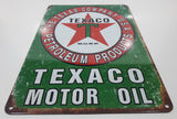 Texaco Motor Oil Vintage Style 7 3/4" x 11 3/4" Tin Metal Sign