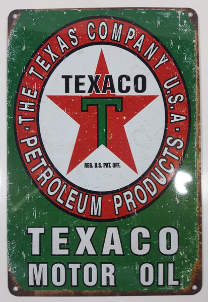 Texaco Motor Oil Vintage Style 7 3/4" x 11 3/4" Tin Metal Sign