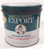 Vintage Macdonald Export Finest Virginia Cigarette Tobacco "Now - 200g" 4 1/8" Tall Tin Metal Can