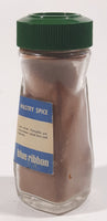 Vintage Blue Ribbon Pastry Spice Net 1 1/4 Oz. 4 1/4" Tall Glass Spice Jar