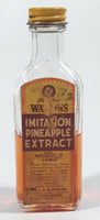 Vintage Watkin's Imitation Pinaepple Extract 2 Fluid Ounces 5" Tall Glass Spice Jar