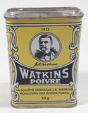 Vintage Watkin's Pepper 53g Yellow 3 1/8" Tall Tin Metal Container