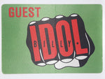 1986 Otto Billy Idol Guest Whiplash Smile Concert Tour Sticker Satin Back Stage Pass