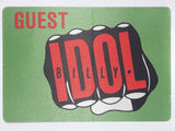 1986 Otto Billy Idol Guest Whiplash Smile Concert Tour Sticker Satin Back Stage Pass
