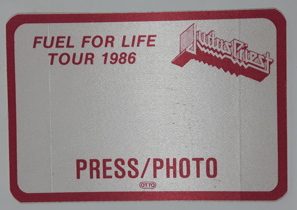 1986 Otto Judas Priest Fuel For Life Tour Press / Photo Sticker Satin Back Stage Pass