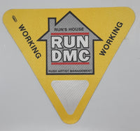 1988 Otto Rush Artist Management Run DMC Run's House Tour Working Yellow Triangle Shaped Sticker Satin Back Stage Pass