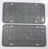 Set of Matching Vintage 1975 Saskatchewan Red Lettering White Vehicle License Plate Metal Tags 285 640
