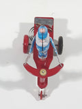 Vintage Roli Zoli Blue Clown with White Spots on Red Tricycle Bike 5 1/2" Tall Tin Metal Key Wind Up Toy Made in China