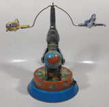 Vintage Elephant Carry Plane 10 1/2" Tall Tin Metal Key Wind Up Toy Made in China