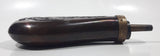 Antique 19th Century Lyman Deer and Foliage Design Bulb Shaped 7 1/4" Copper Metal Rifle Gun Powder Flask Bottle