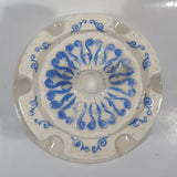 Antique Blue and White Tobacco Humidor Jar 6" Tall Raised Relief Ceramic Six Pipe Stand