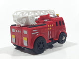 Ladder Fire Truck Red Plastic Pull Back Die Cast Toy Car Vehicle