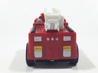 Ladder Fire Truck Red Plastic Pull Back Die Cast Toy Car Vehicle