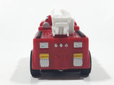 Ladder Fire Truck Red Plastic Pull Back Die Cast Toy Car Vehicle