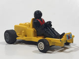 Go Kart Race Car #6 with Driver Yellow Pull Back Die Cast Toy Car Vehicle