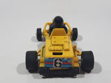 Go Kart Race Car #6 with Driver Yellow Pull Back Die Cast Toy Car Vehicle