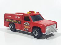 1986 Hot Wheels Workhorses Rescue Ranger Red Fire Truck Die Cast Toy Car Vehicle - Yellow lights