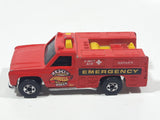 1986 Hot Wheels Workhorses Rescue Ranger Red Fire Truck Die Cast Toy Car Vehicle - Yellow lights