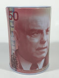 Canada $50 Dollar Bill 4 3/4" Tall Tin Metal Coin Bank