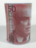 Canada $50 Dollar Bill 4 3/4" Tall Tin Metal Coin Bank