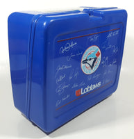 Loblaws Schneiders Toronto Blue Jays MLB Baseball Team Autograph Themed Blue Plastic Lunch Box Container