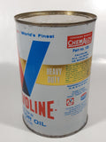 Vintage Valvoline Heavy Duty SAE 10W-30 Motor Oil One Litre Metal Can FULL