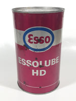 Vintage Esso Essolube HD Heavy Duty SAE 30 Motor Oil One Litre Pink Metal Can