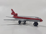 Vintage 1988 Matchbox Skybusters SB 13 DC 10 Aeromexico Silver and Red Die Cast Toy Jumbo Jet Airplane Made in Macau