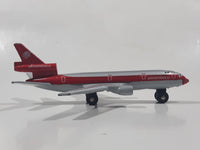 Vintage 1988 Matchbox Skybusters SB 13 DC 10 Aeromexico Silver and Red Die Cast Toy Jumbo Jet Airplane Made in Macau