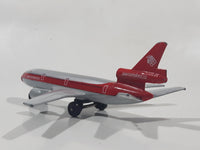 Vintage 1988 Matchbox Skybusters SB 13 DC 10 Aeromexico Silver and Red Die Cast Toy Jumbo Jet Airplane Made in Macau