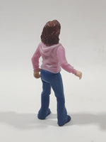 Woman Mom in Pink Sweater with Blue Pants 2 1/2" Tall Toy Action Figure