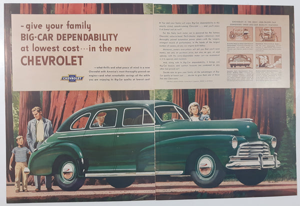 1946 Chevrolet Fleetmaster 14" x 20 3/4" Magazine Print Ad