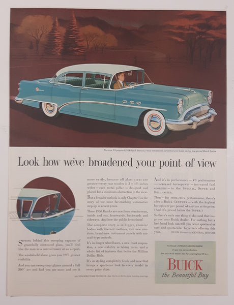 Saturday Evening Post 1954 Buick Special 10 1/4" x 13 1/2" Magazine Print Ad