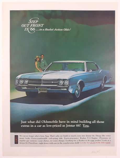 1966 Oldsmobile Jetstar 88 10 1/4" x 13 5/8" Magazine Print Ad