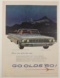 1960 Oldsmobile Super 88 Convertible Coupe 10" x 13 3/4" Magazine Print Ad