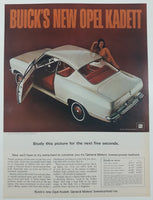 1966 Buick's New Opel Kadett "Study this picture for next five seconds" 10 1/4" x 13 1/2" Magazine Print Ad